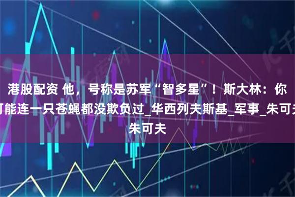 港股配资 他，号称是苏军“智多星”！斯大林：你可能连一只苍蝇都没欺负过_华西列夫斯基_军事_朱可夫
